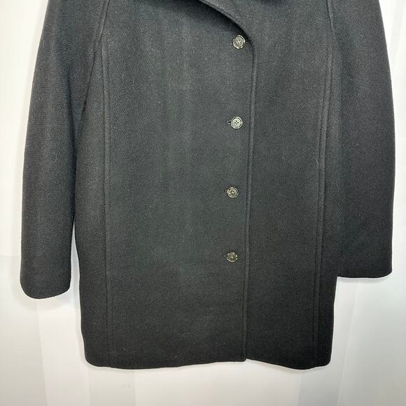 J.Crew Nello Gori Italian Stadium Cloth Villa Cocoon Black Wool Coat Size 2 Tall - Picture 4 of 12